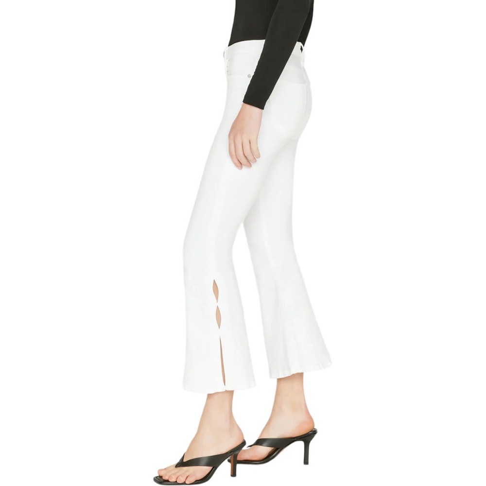 Frame Denim Le Crop Flare Mini Slits in in Blanc‎ - Picture 2 of 12